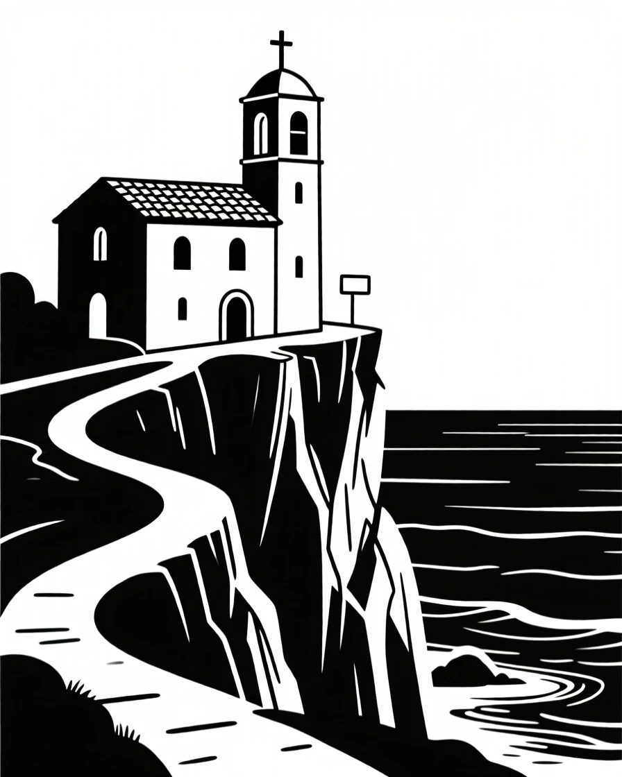 A coastal cliffside monastery.