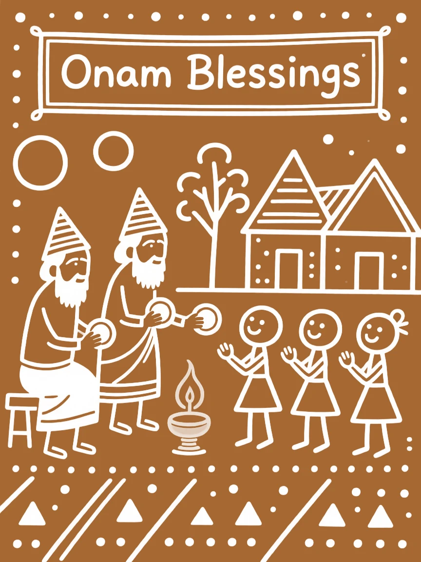 Onam celebrated as elders bless the youngest members of the family.