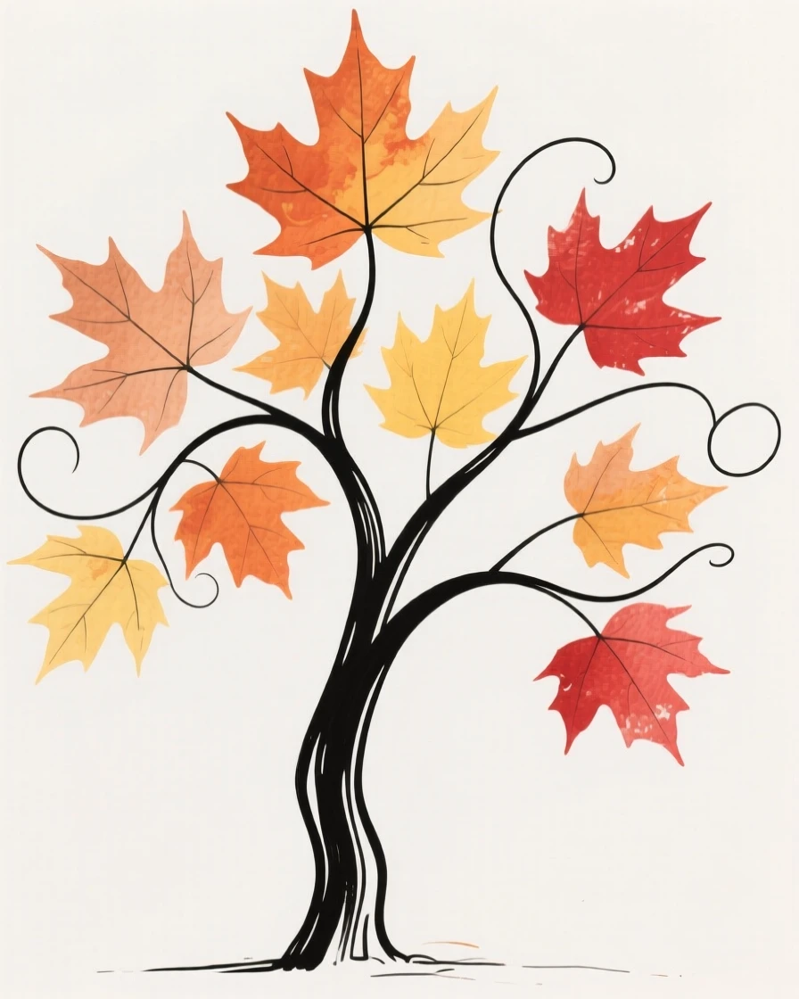 A maple tree in autumn colors