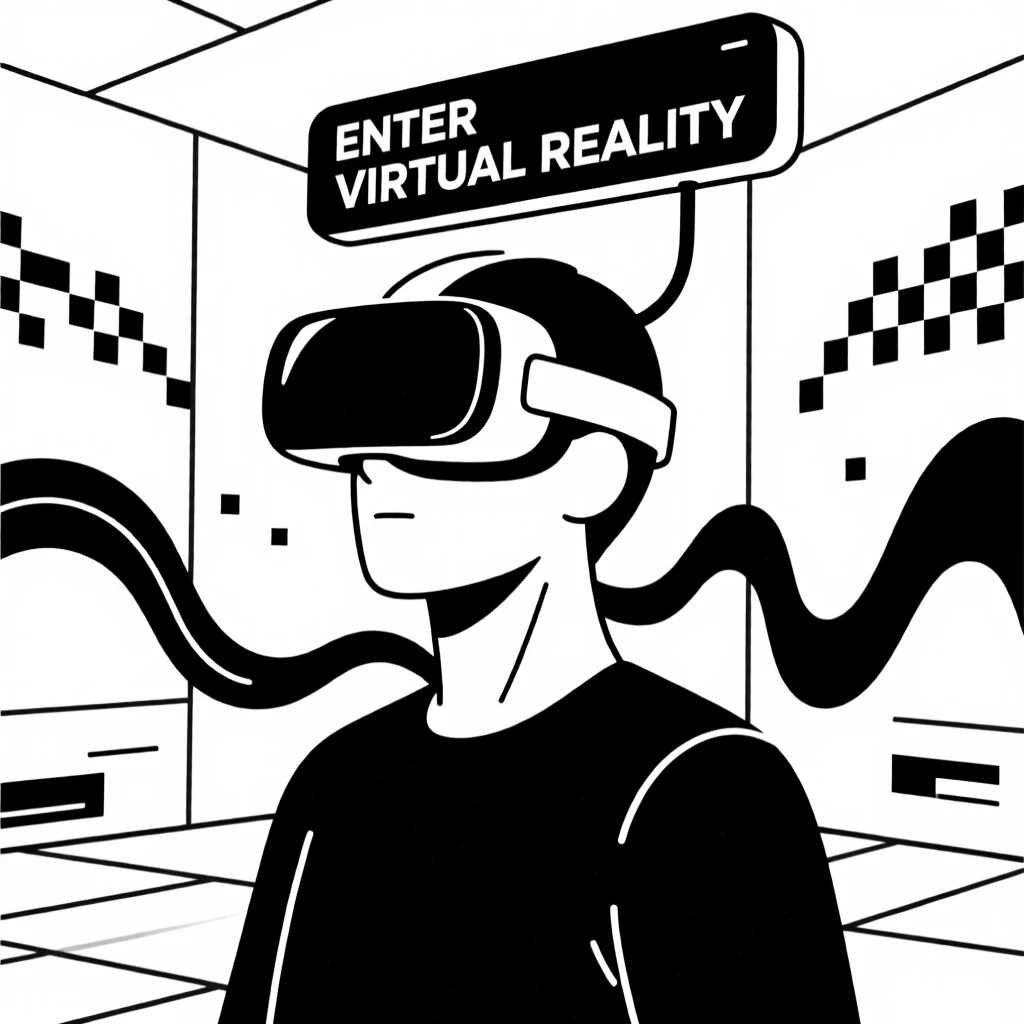 A virtual reality user immersed in a digital world.