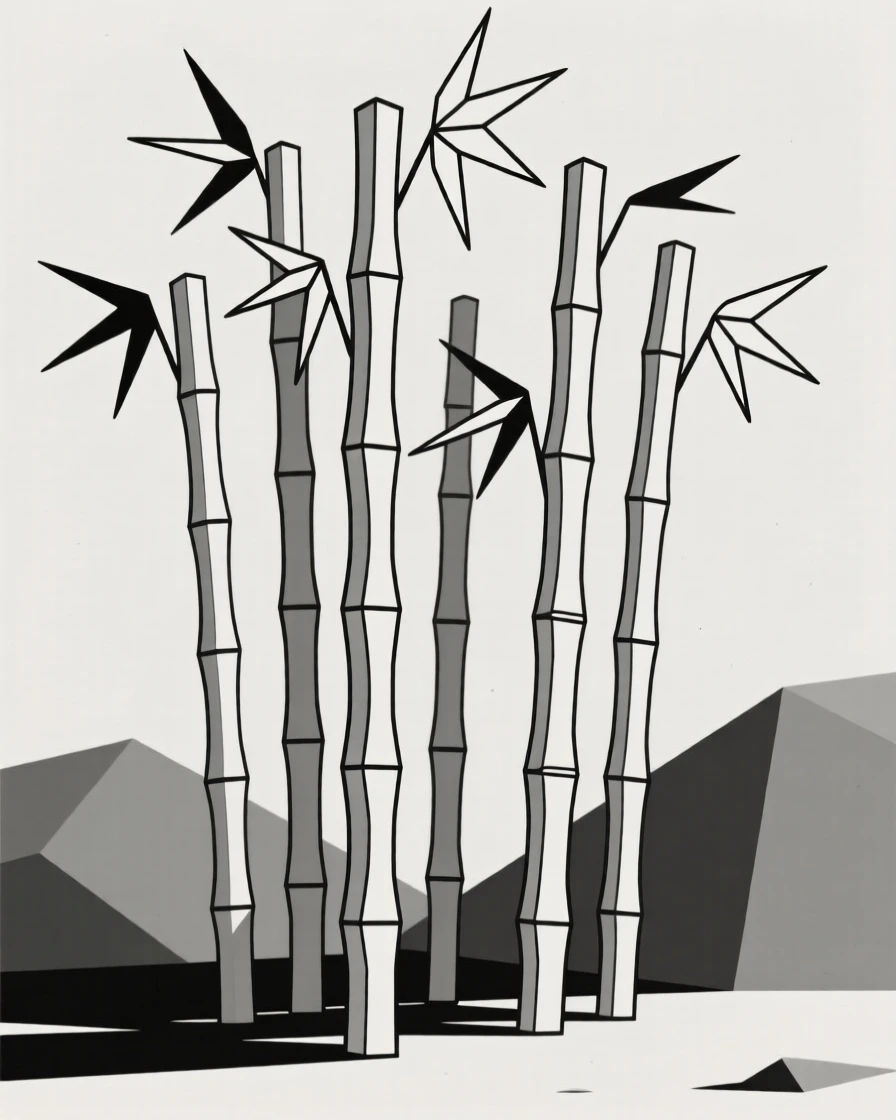 A bamboo grove with tall swaying stalks