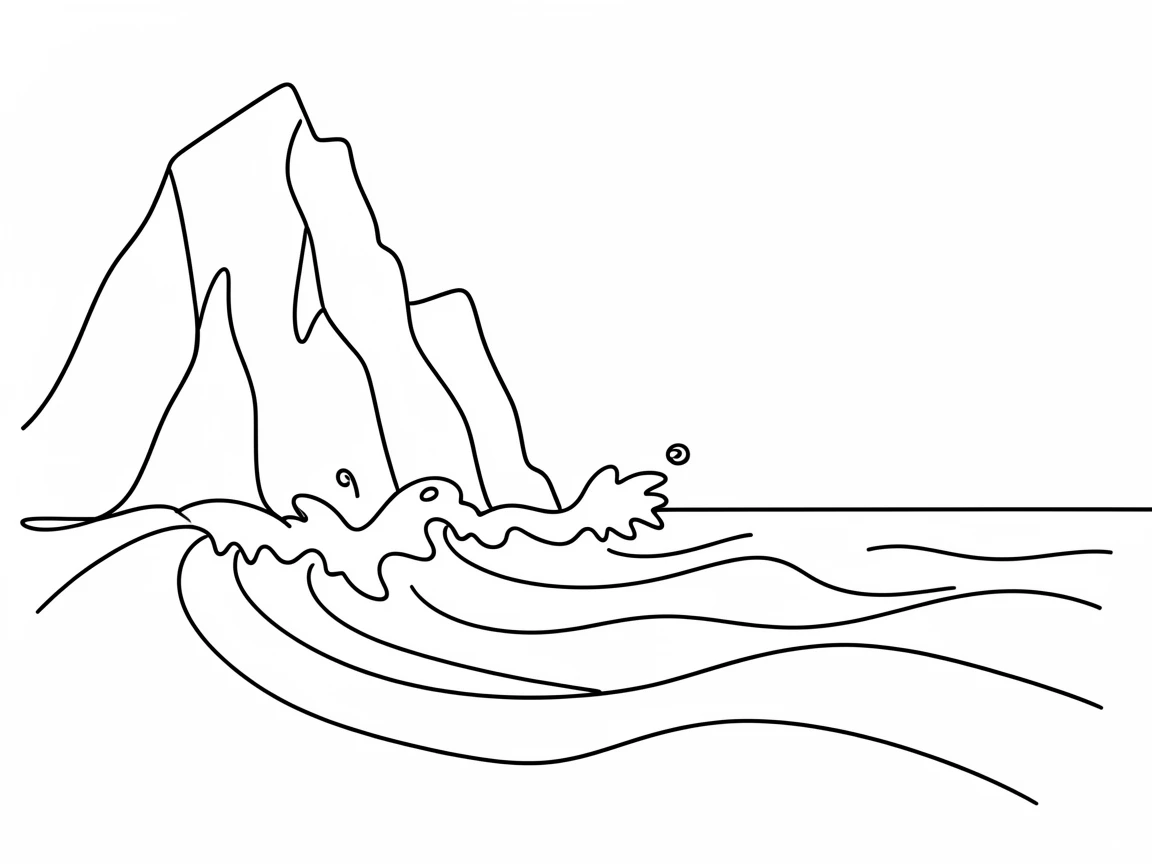 A dramatic coastline where towering cliffs meet crashing ocean waves