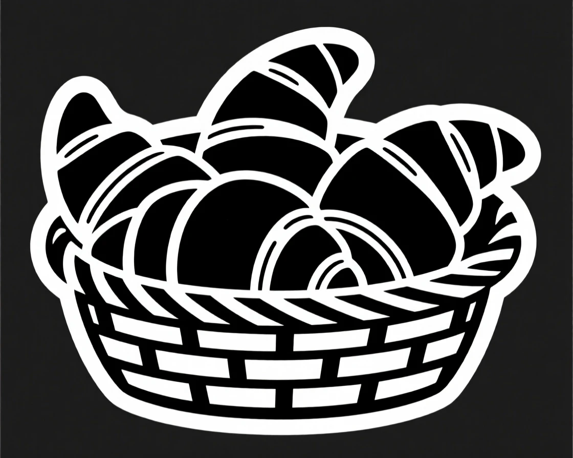 A basket of freshly baked croissants.
