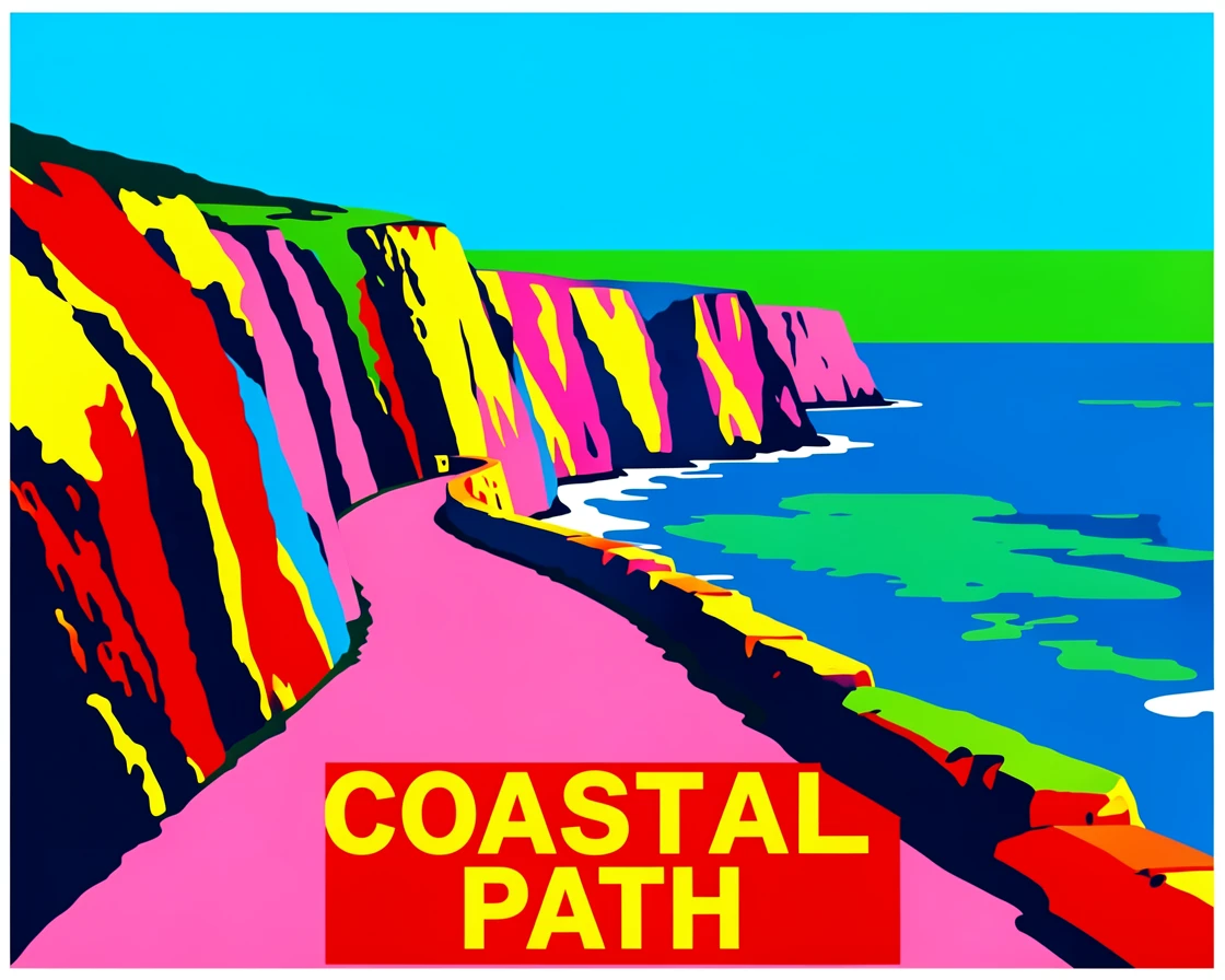 Coastal path winding along dramatic cliffs