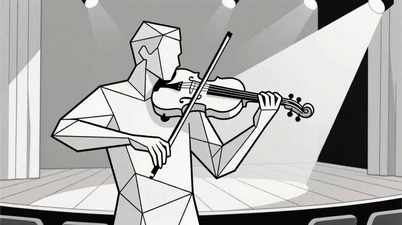 A violin virtuoso performing on a concert stage