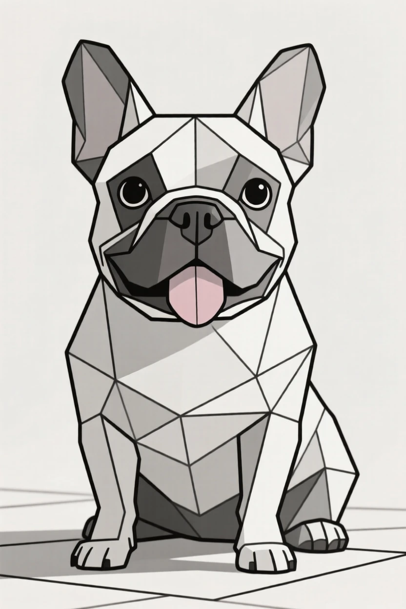 A French bulldog sitting with tongue out