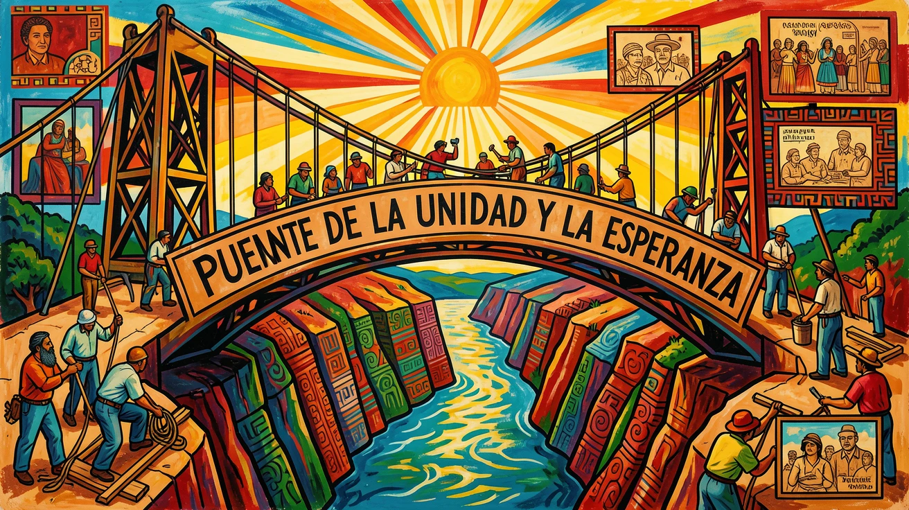 A suspension bridge stretching across a deep river gorge