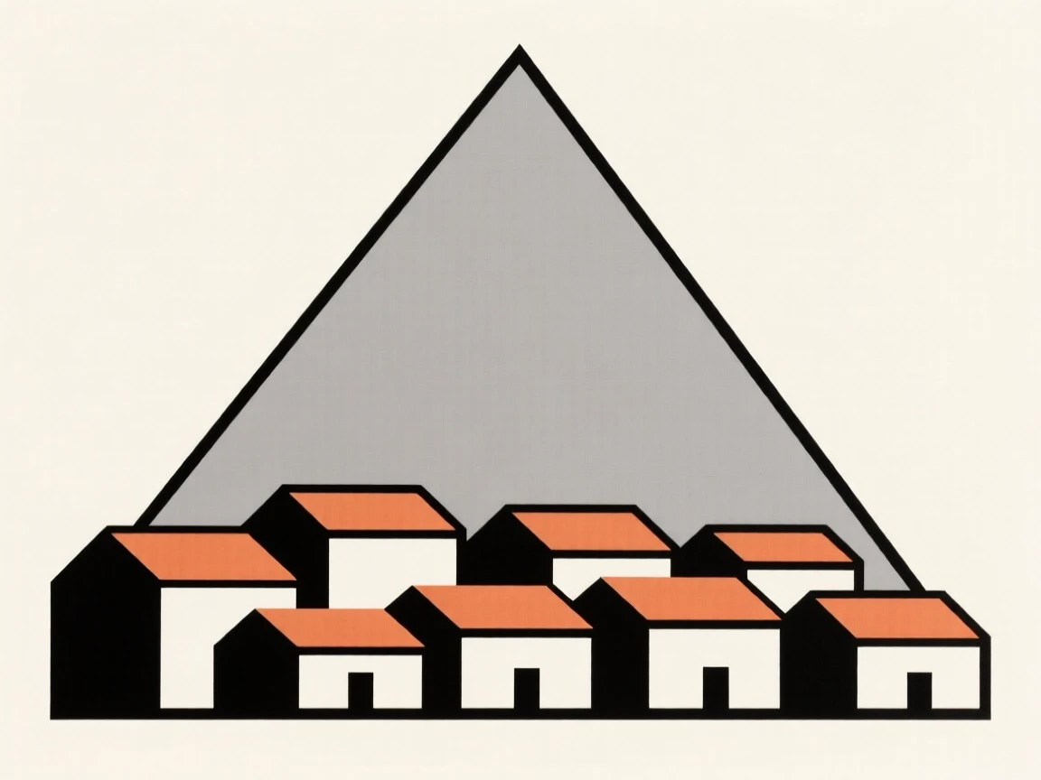 A mountain village with terracotta rooftops