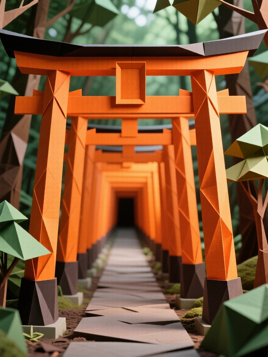Kyoto's Fushimi Inari shrine gates forming a glowing orange tunnel through the forest.