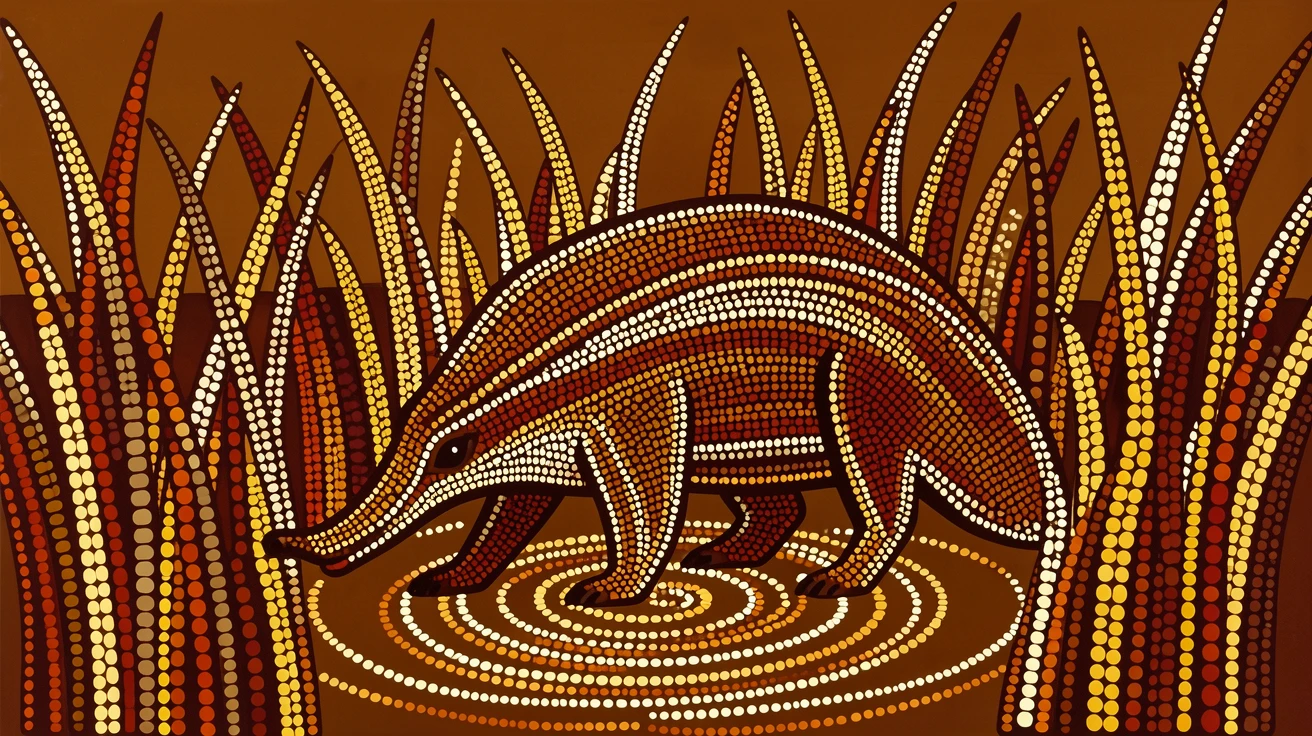 A aardvark stalking silently through tall grass