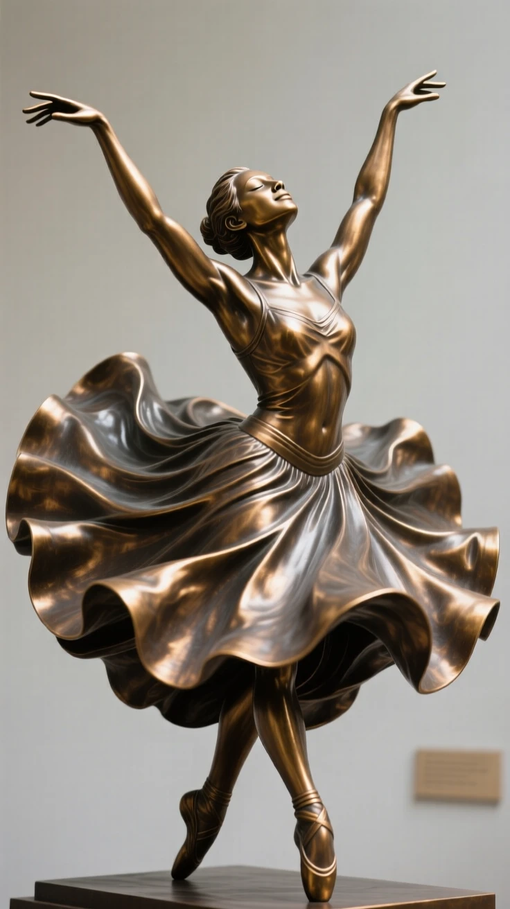 A dancer captured mid-spin with skirts flying outward, with hands outstretched in a gesture of hope, forming a strong central focal point