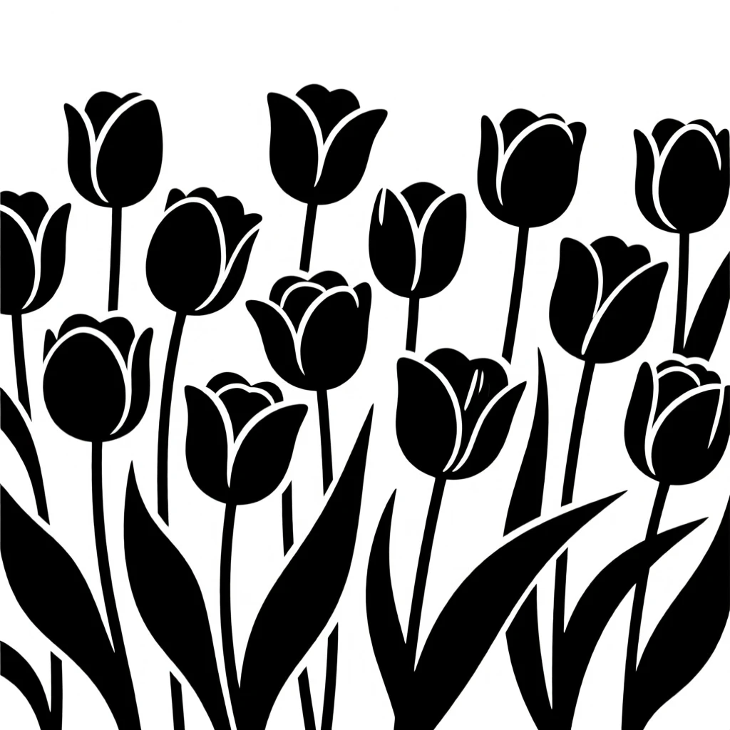 A garden bursting with tulips of every color.