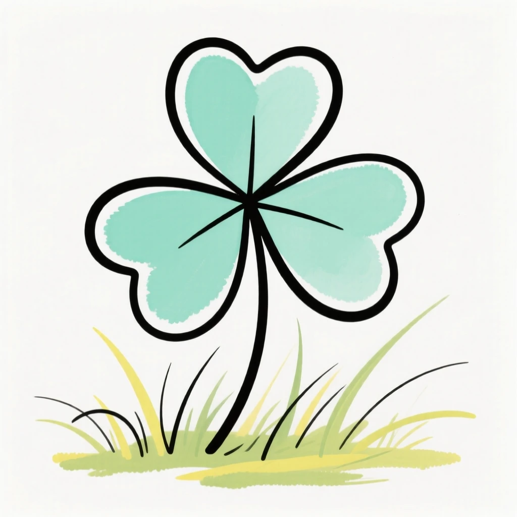 A four-leaf clover in a patch
