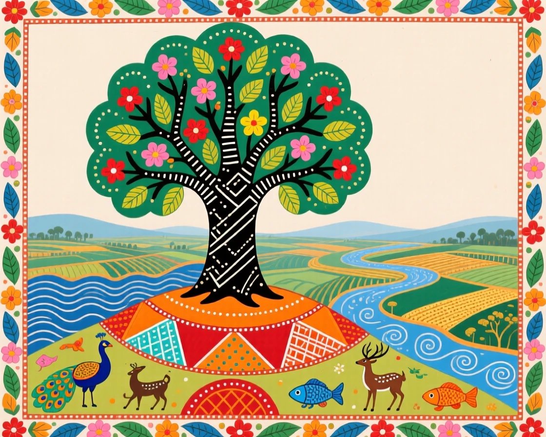 A single tree standing on a hilltop overlooking a wide valley.
