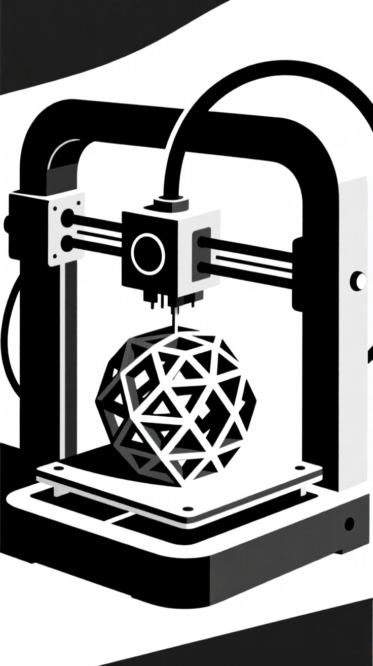 A 3D printer constructing an intricate object.