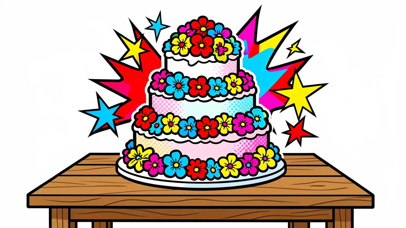 A tiered wedding cake decorated with sugar flowers presented beautifully on a rustic wooden table
