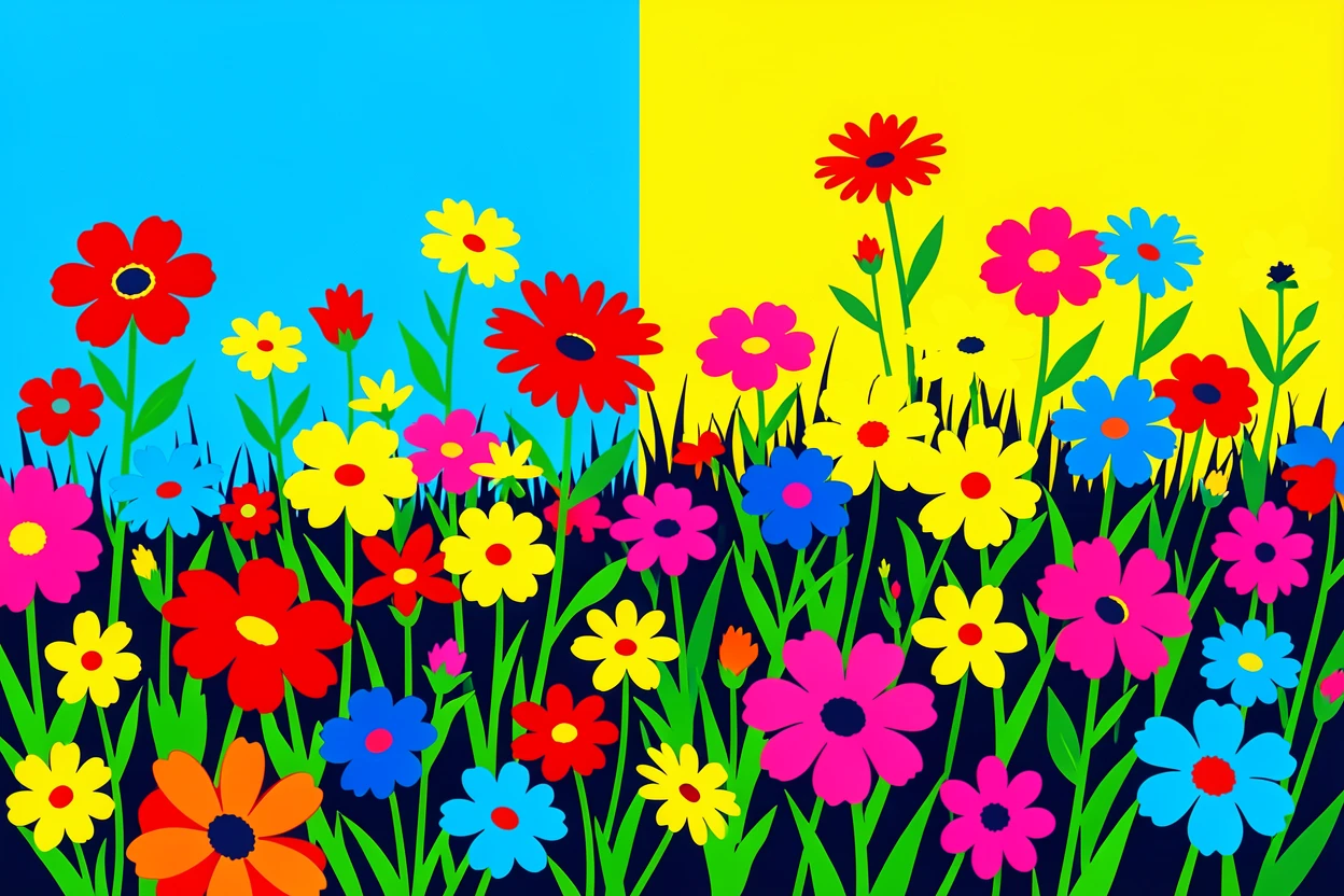 Alpine meadow filled with wildflowers