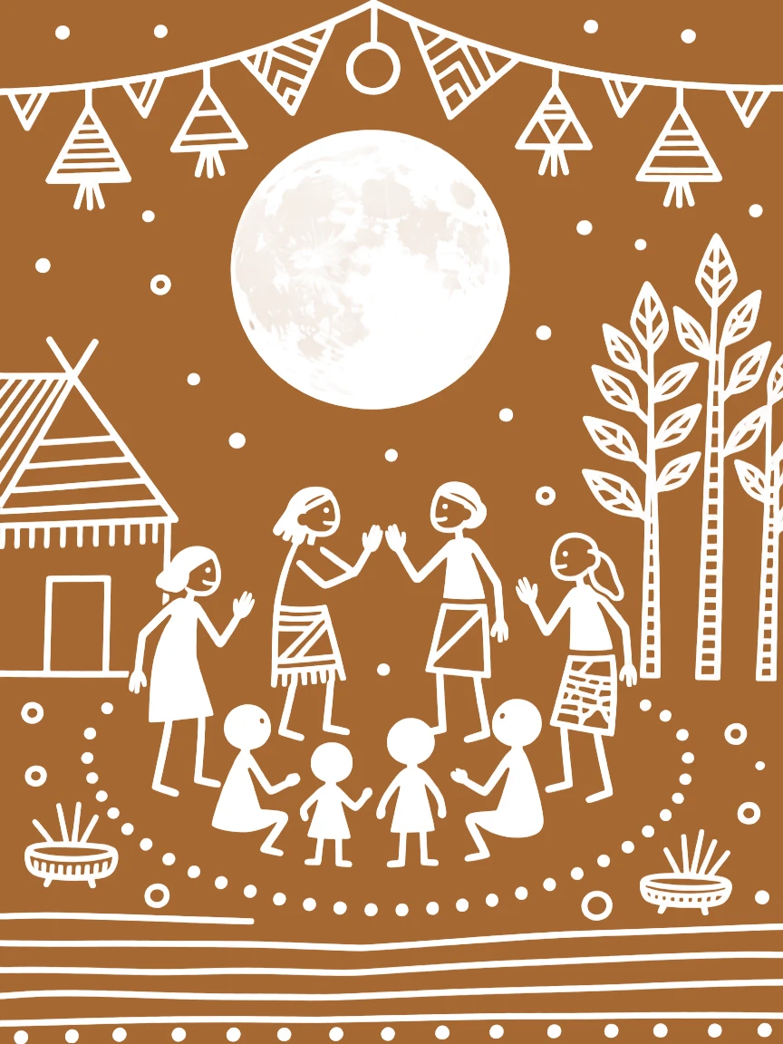 A full moon celebration celebrated as elders bless the youngest members of the family.
