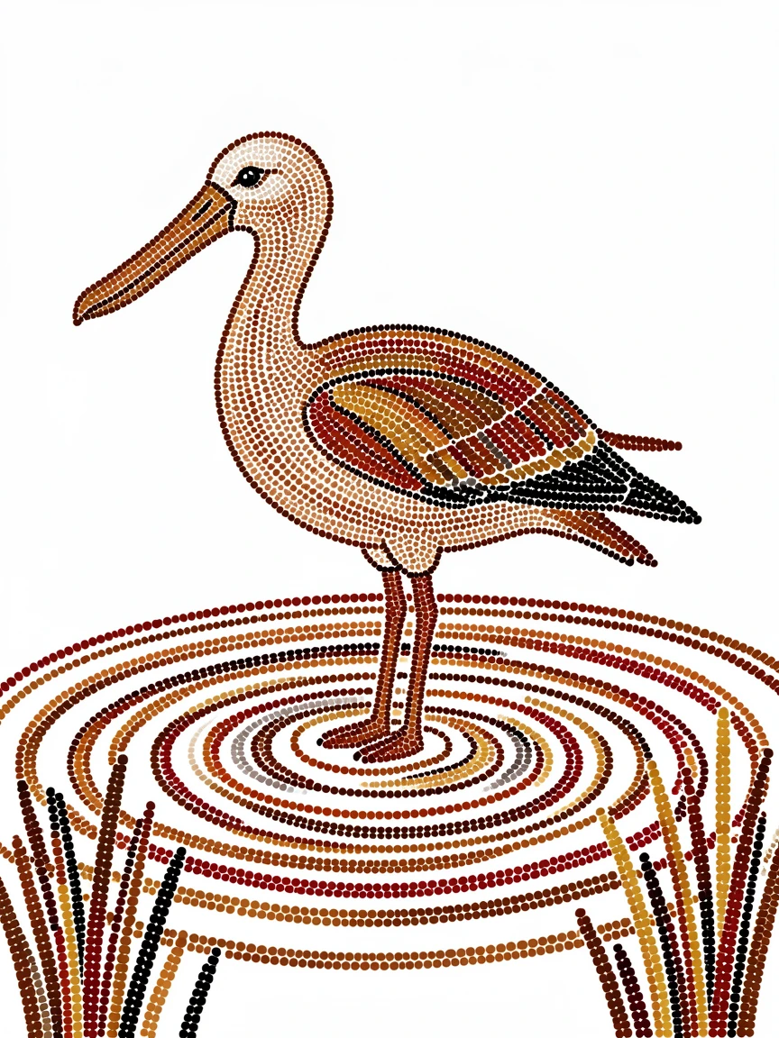 A albatross wading through a shallow lagoon