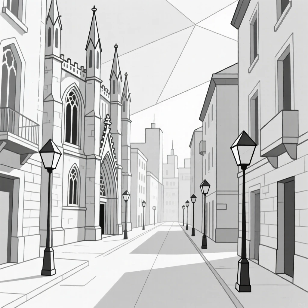A Barcelona street lined with Gothic architecture