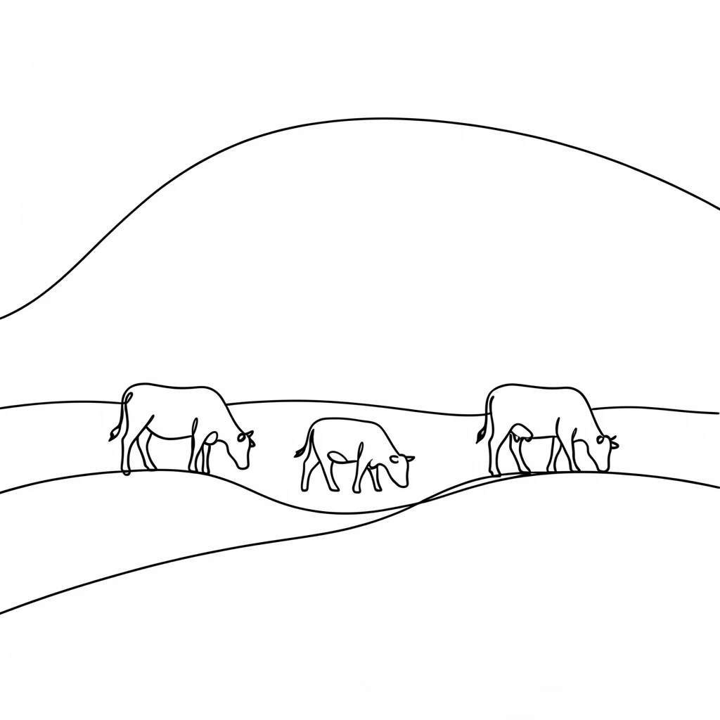 A tranquil floodplain dotted with grazing cattle beneath a wide sky