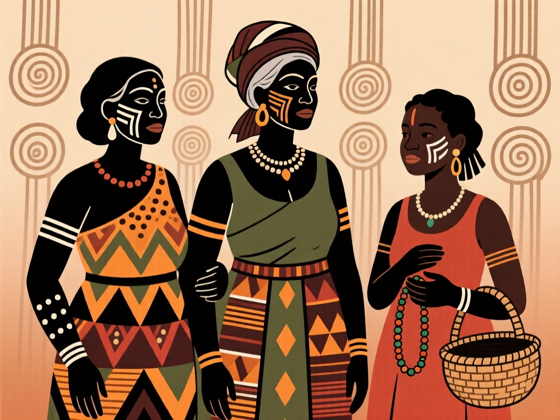 Three generations of women standing together.