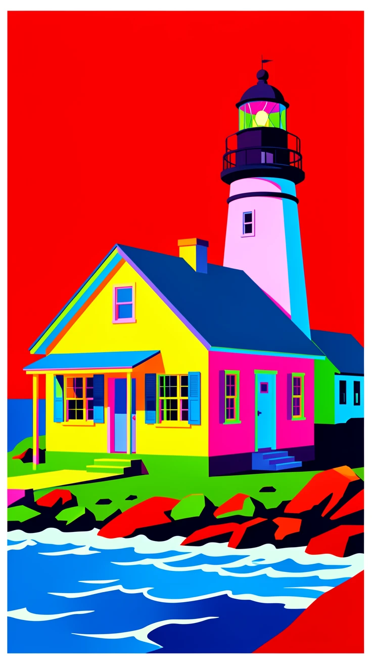 Coastal lighthouse keeper's cottage