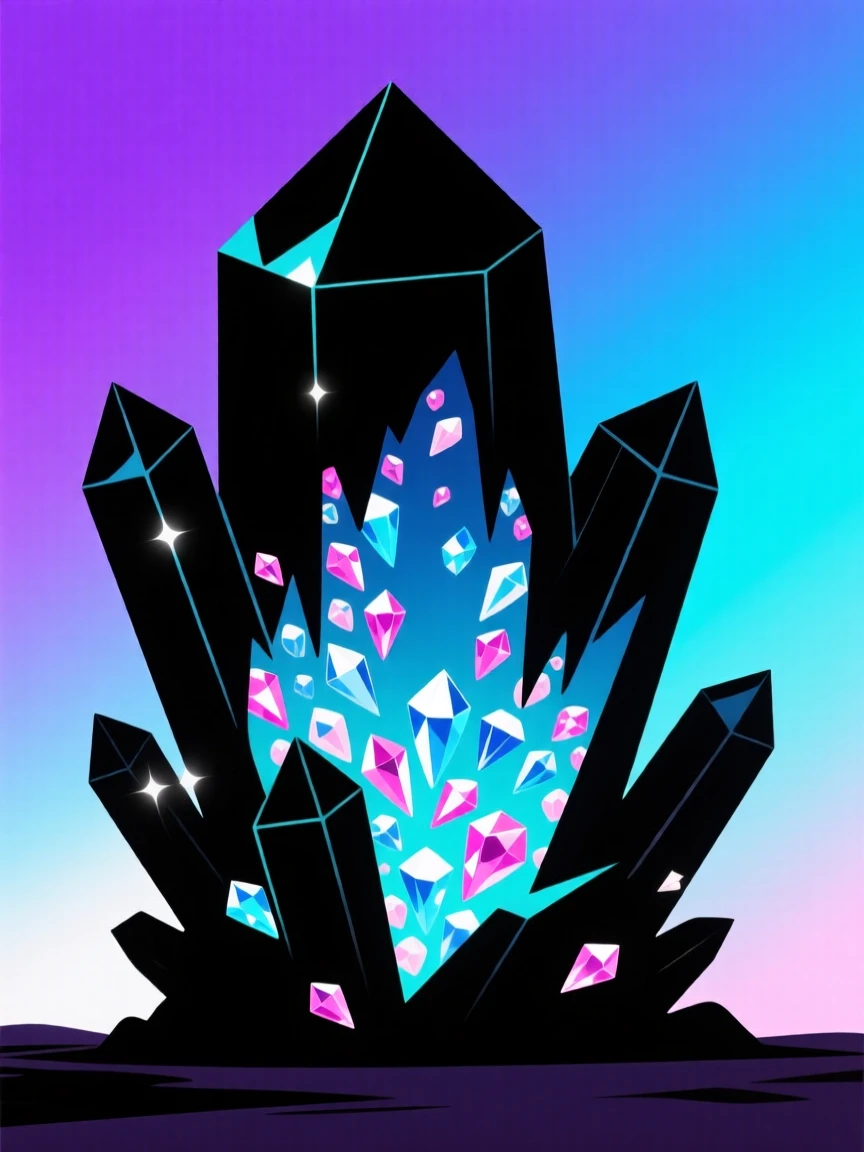 A crystal cave glowing from within, lit by thousands of embedded gemstones.
