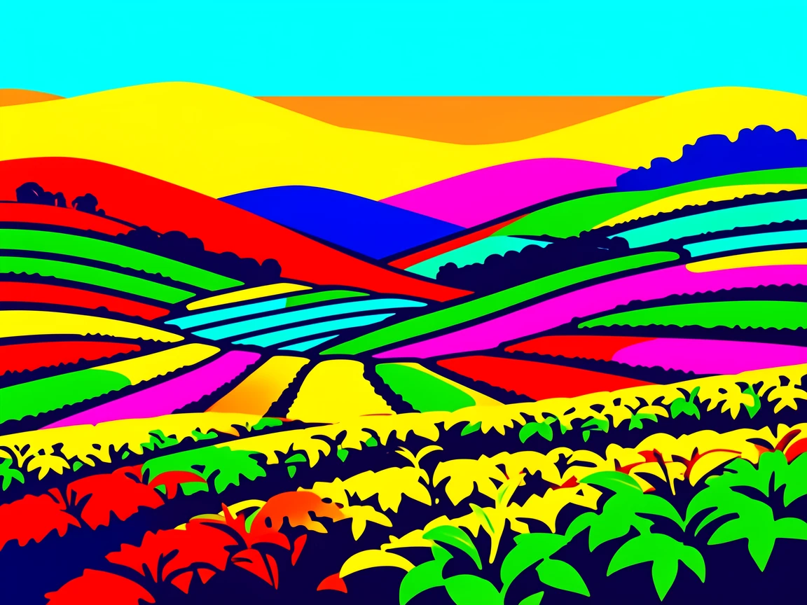 Rolling tea plantation hills