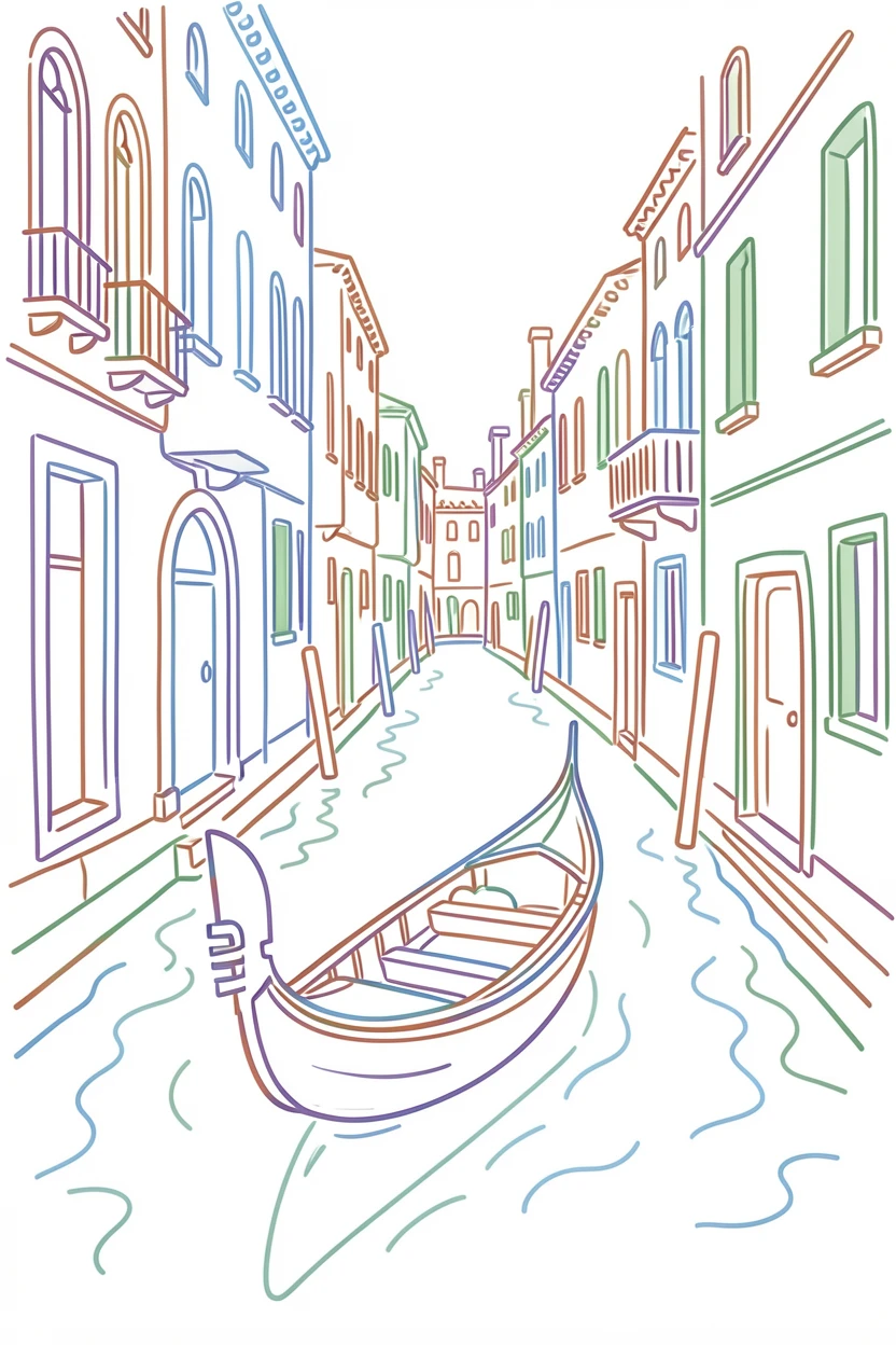 A gondola gliding through a narrow Venetian canal lined with old buildings.