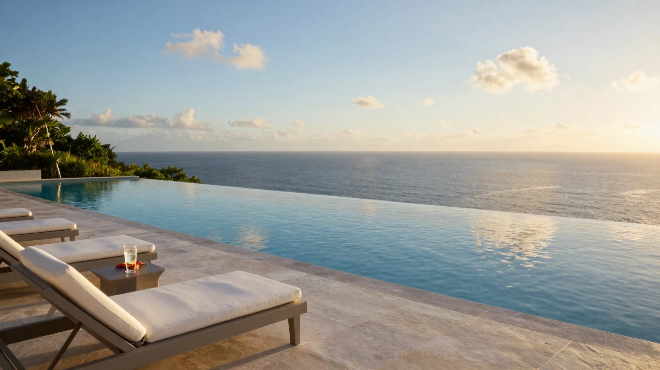 A luxury infinity pool overlooking the ocean
