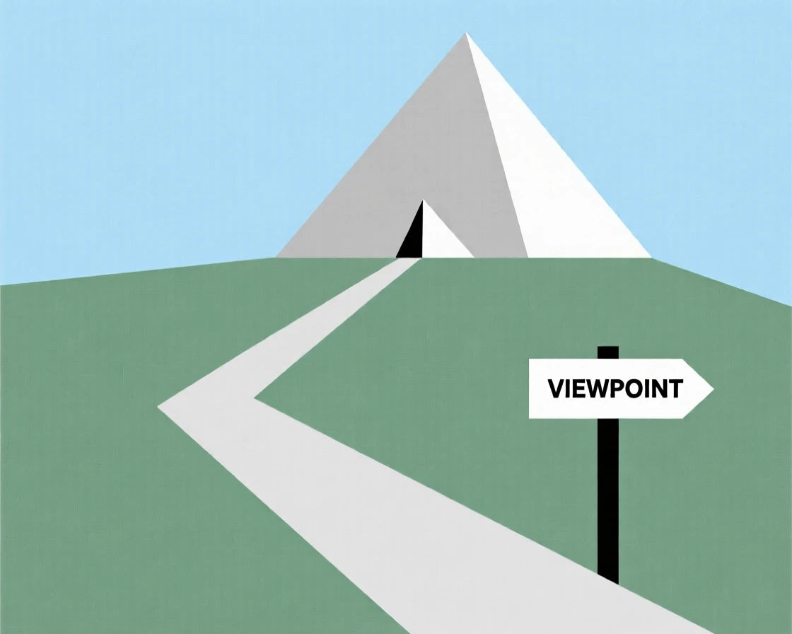 A hiking trail leading to a mountain viewpoint