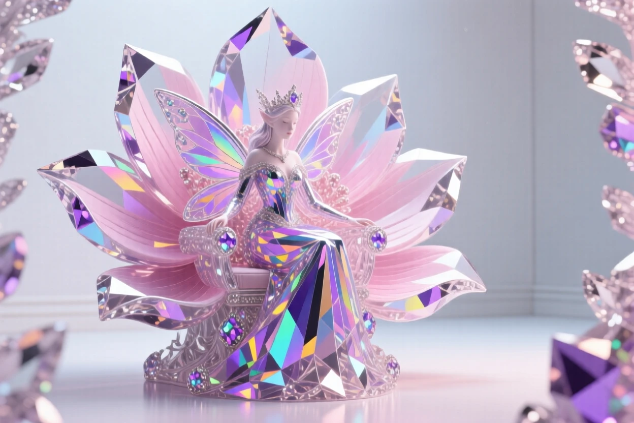 A fairy queen's throne room carved from a single giant flower blossom.