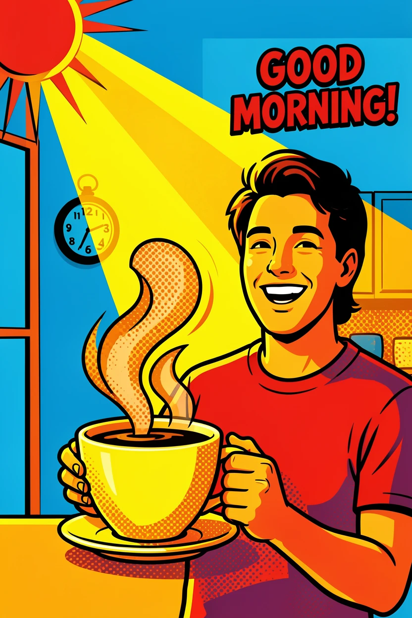 A morning routine with fresh coffee and sunlight