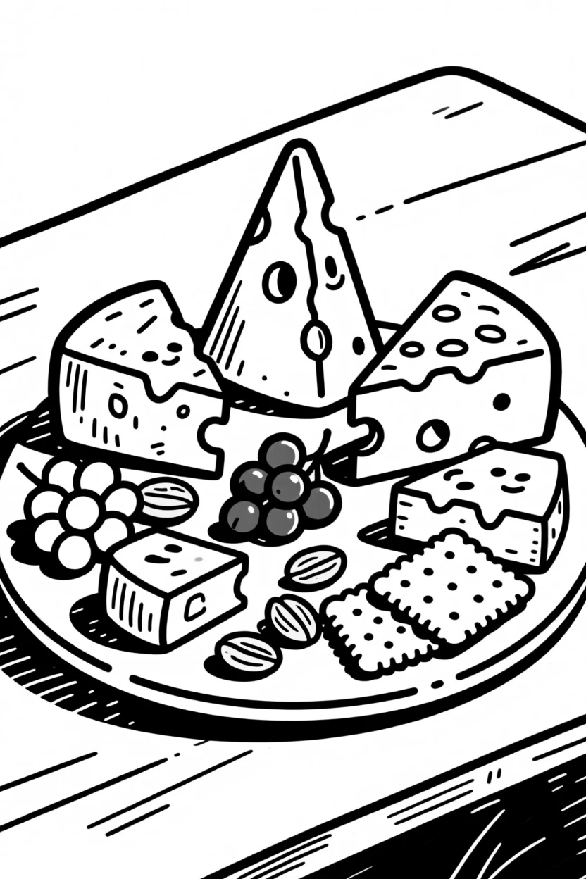 A cheese board arranged elegantly with grapes, nuts, and crackers for a gathering.