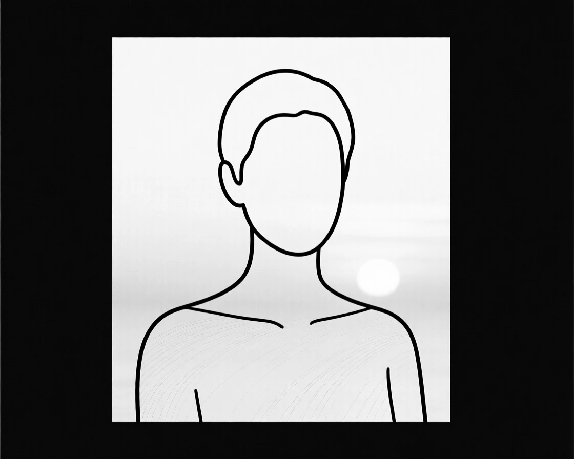 A portrait of a person silhouetted against a sunset