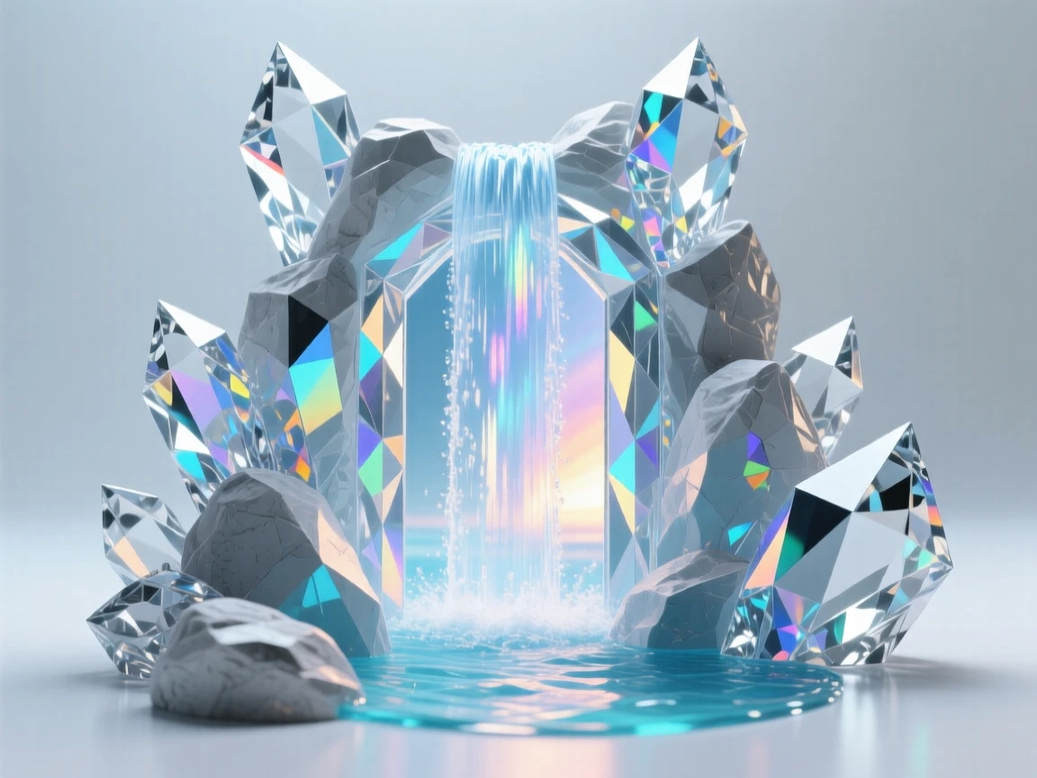A hidden waterfall portal leading to another realm, glowing light spilling through.