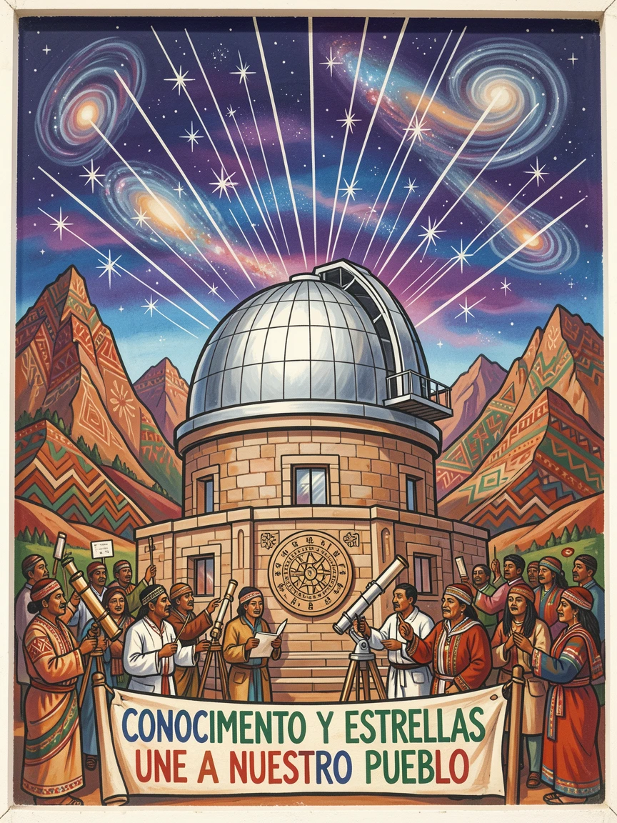 A mountain observatory with a domed roof under starlight