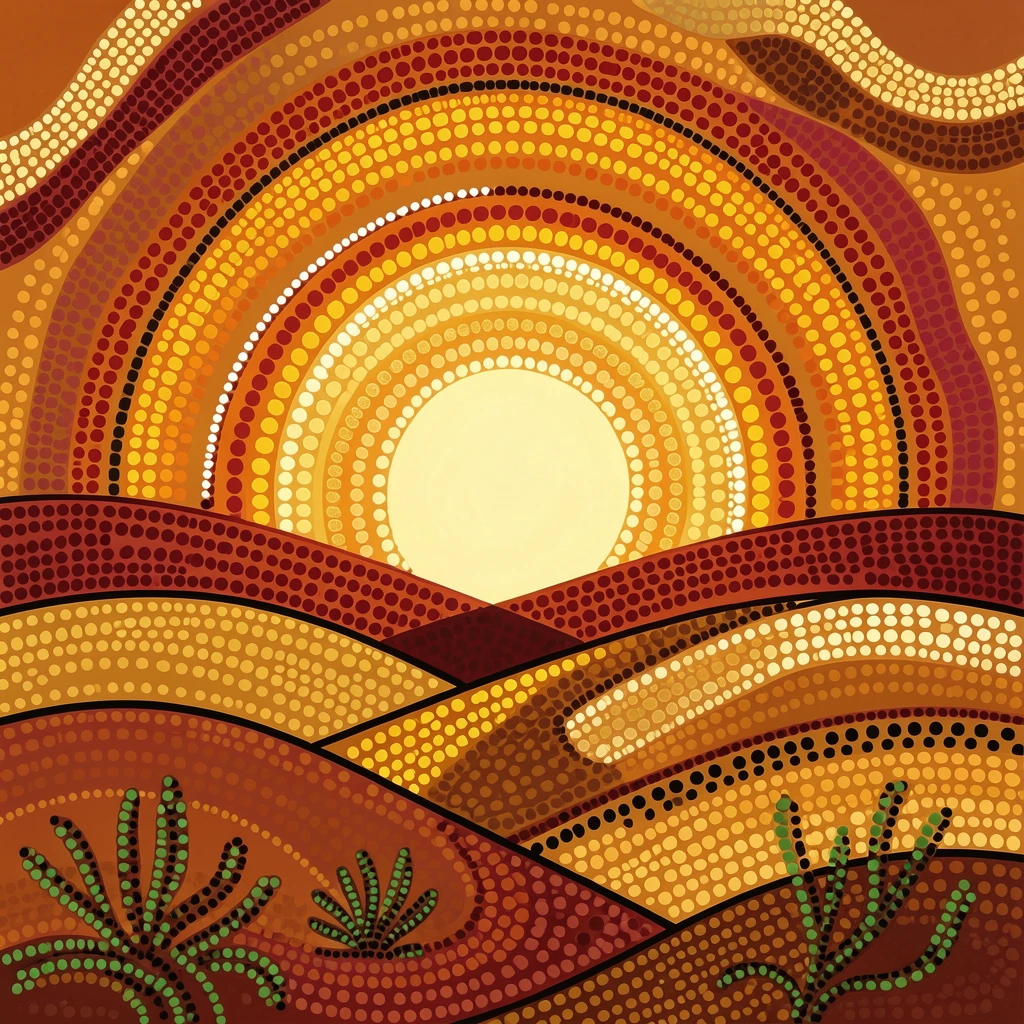 A glowing desert sunset bathed in golden afternoon light
