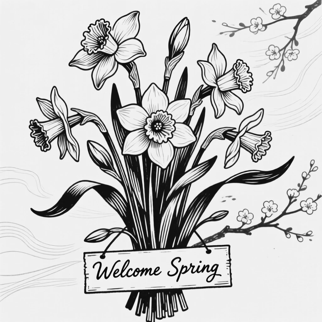 A bouquet of daffodils announcing the arrival of spring.