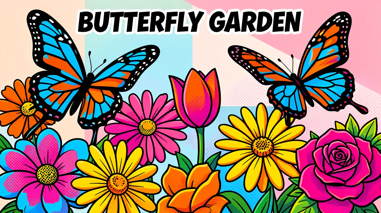 A butterfly garden bursting with blooms