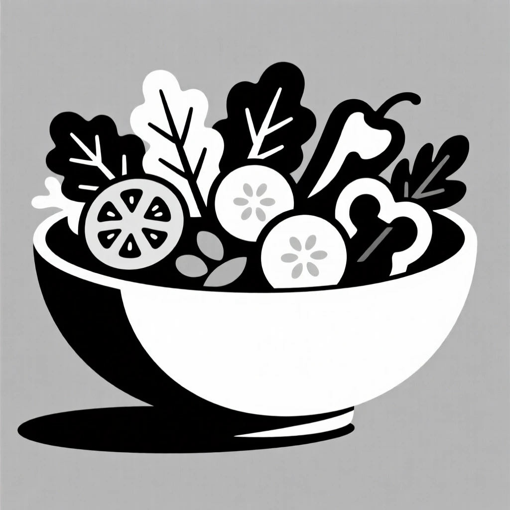 A bowl of fresh salad with colorful vegetables.