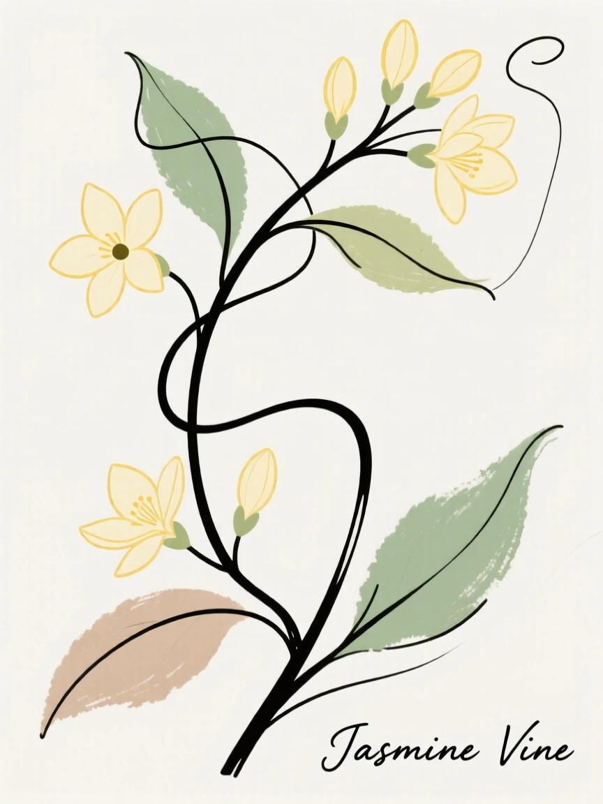 A blooming jasmine vine
