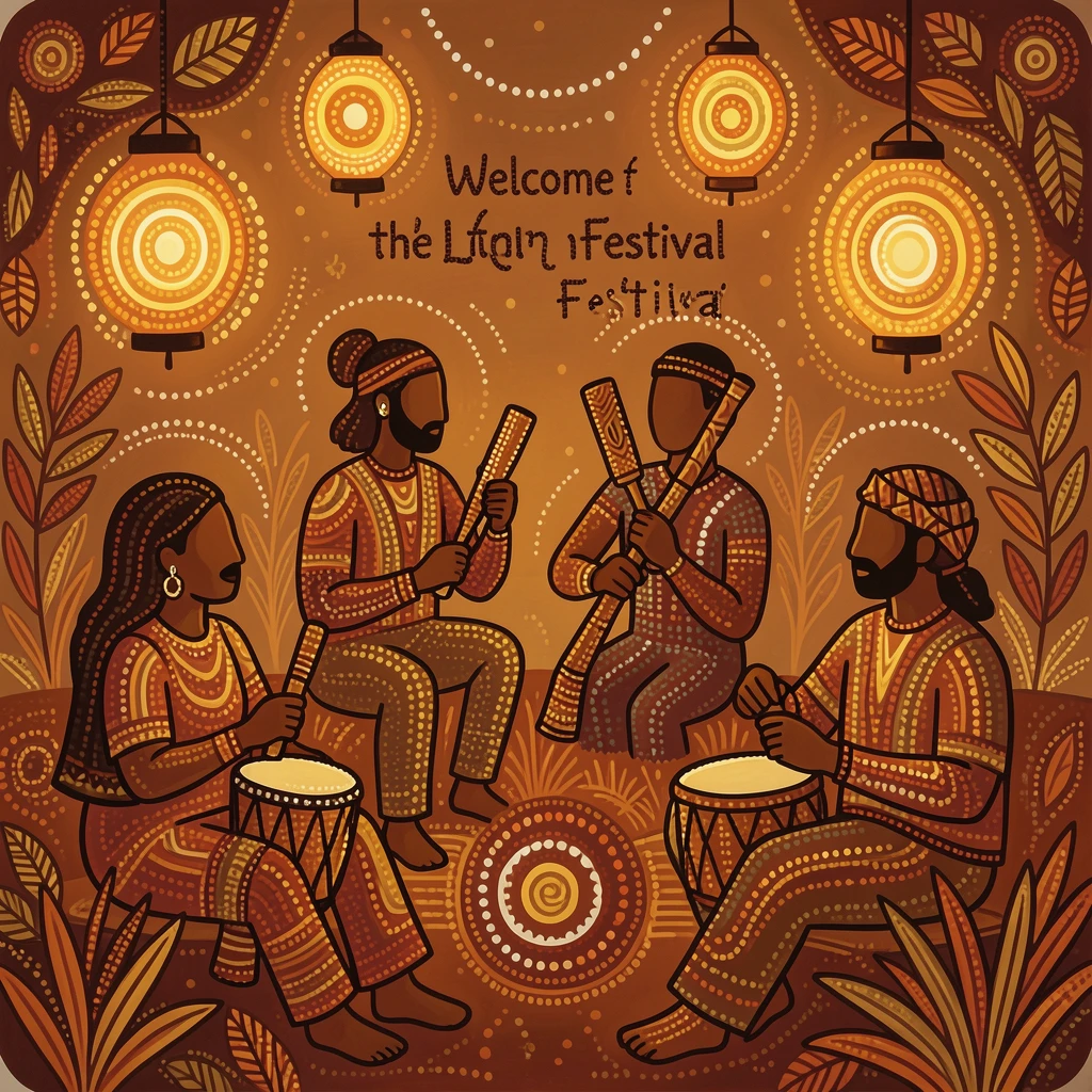 Musicians performing at a lantern festival
