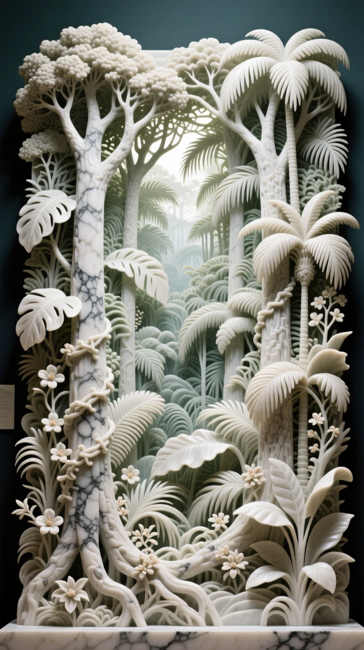 A breathtaking view of a lush tropical rainforest canopy, rich with color and atmosphere, evoking peace and wonder