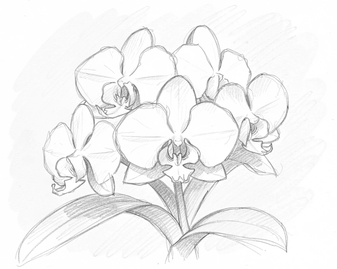 A cluster of white orchids against a soft pastel backdrop, with sunlight filtering through translucent petals.