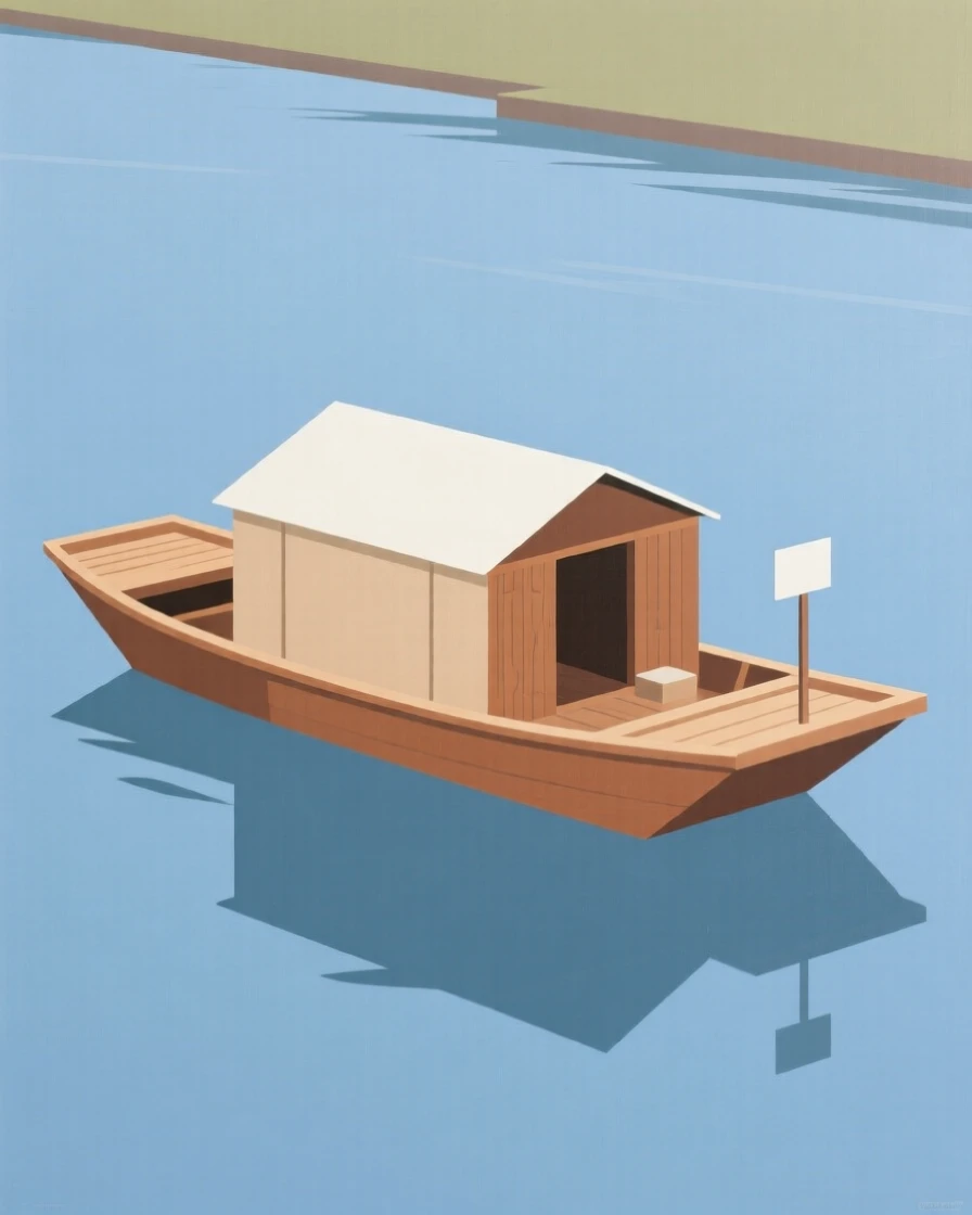 A traditional market boat floating on a river