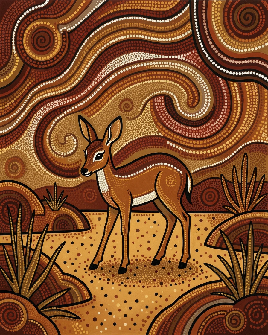 A dik-dik sheltering from a desert storm