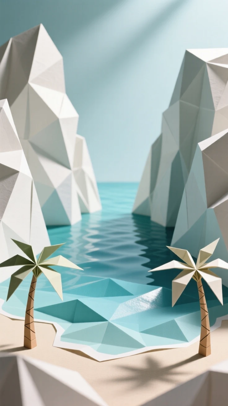 A hidden lagoon on a tropical island framed by dramatic limestone cliffs.