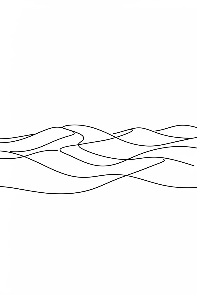 A wide desert landscape with rippling sand dunes stretching endlessly